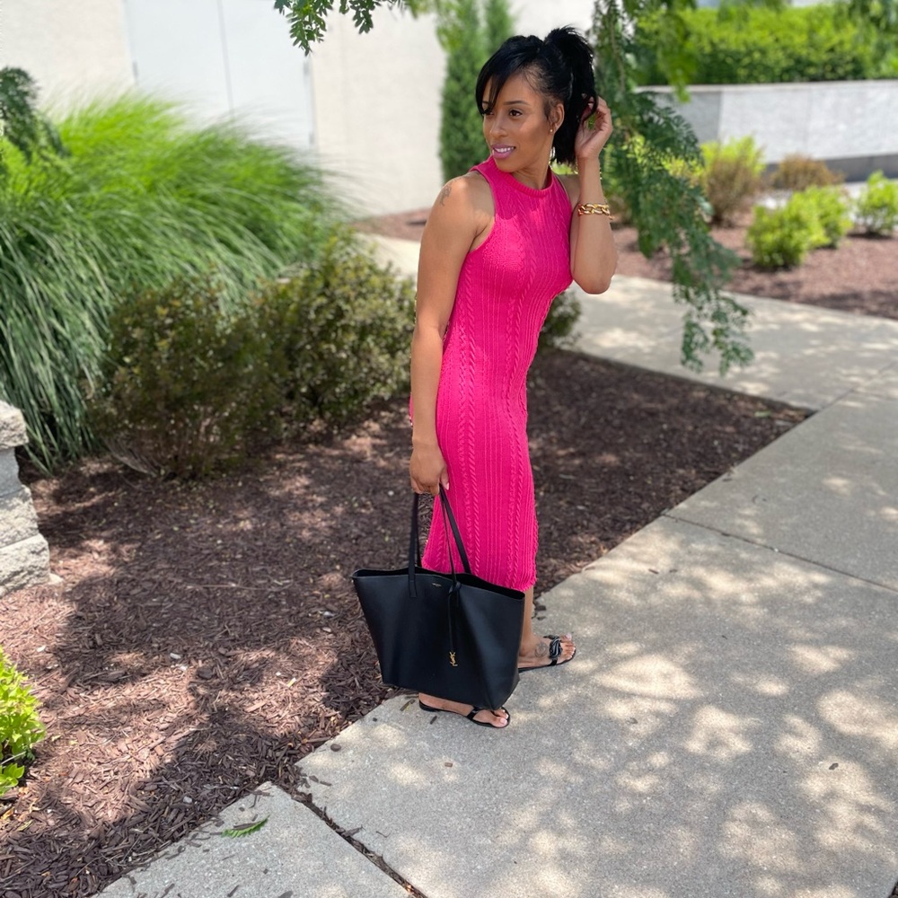 H&M Vibrant Pink Midi Dress